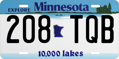 MN license plate 208TQB