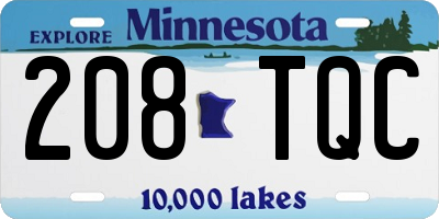 MN license plate 208TQC