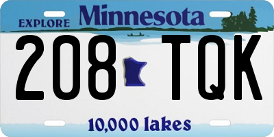 MN license plate 208TQK