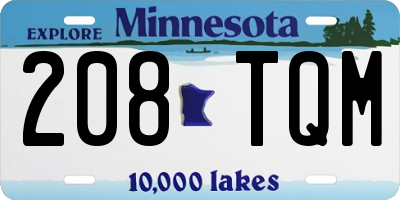 MN license plate 208TQM