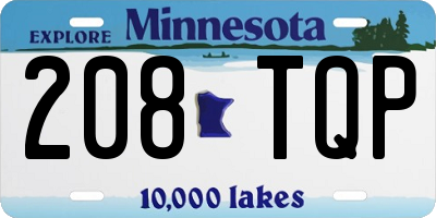 MN license plate 208TQP
