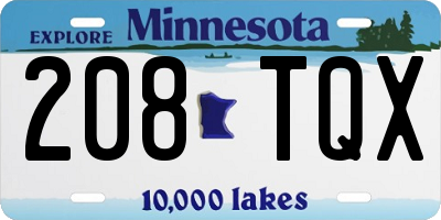 MN license plate 208TQX