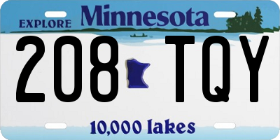 MN license plate 208TQY