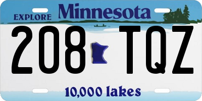 MN license plate 208TQZ