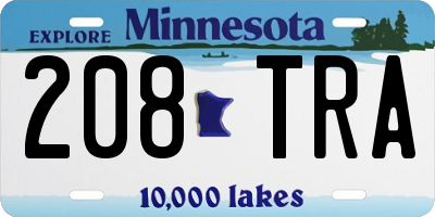 MN license plate 208TRA