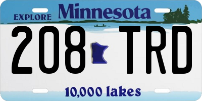MN license plate 208TRD