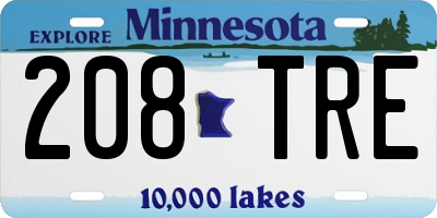 MN license plate 208TRE