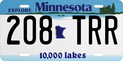 MN license plate 208TRR