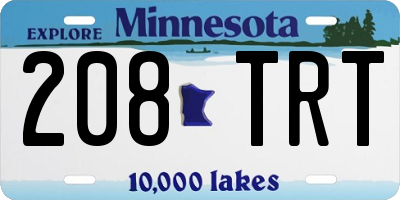MN license plate 208TRT