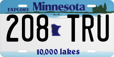 MN license plate 208TRU