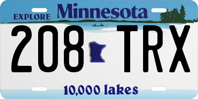 MN license plate 208TRX