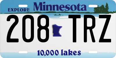 MN license plate 208TRZ