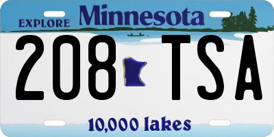 MN license plate 208TSA
