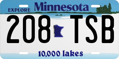 MN license plate 208TSB