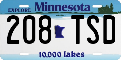 MN license plate 208TSD