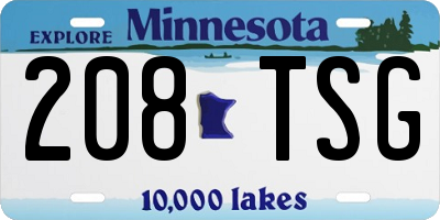 MN license plate 208TSG