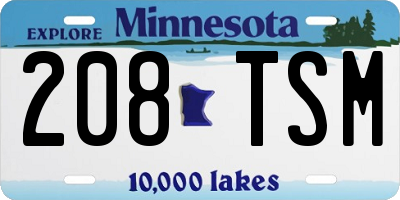 MN license plate 208TSM