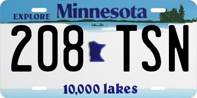 MN license plate 208TSN