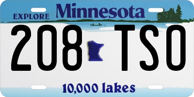 MN license plate 208TSO