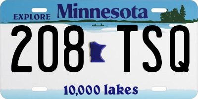 MN license plate 208TSQ