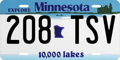 MN license plate 208TSV