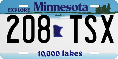 MN license plate 208TSX