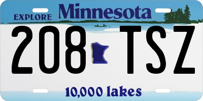 MN license plate 208TSZ
