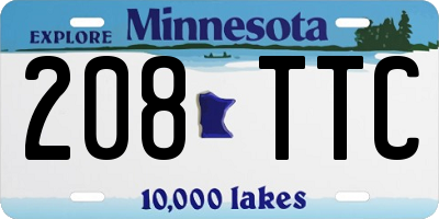 MN license plate 208TTC