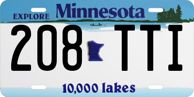 MN license plate 208TTI
