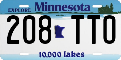 MN license plate 208TTO