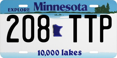 MN license plate 208TTP
