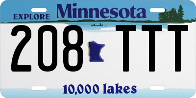 MN license plate 208TTT