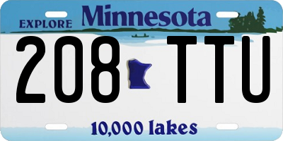 MN license plate 208TTU