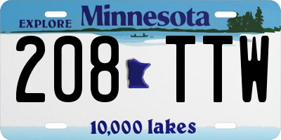 MN license plate 208TTW