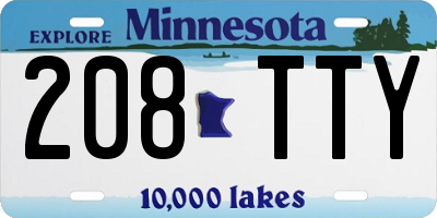 MN license plate 208TTY