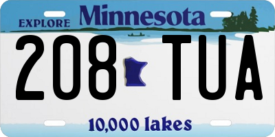 MN license plate 208TUA