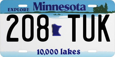 MN license plate 208TUK