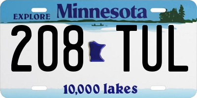 MN license plate 208TUL