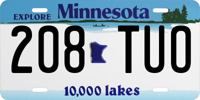 MN license plate 208TUO