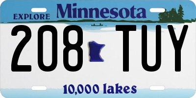 MN license plate 208TUY