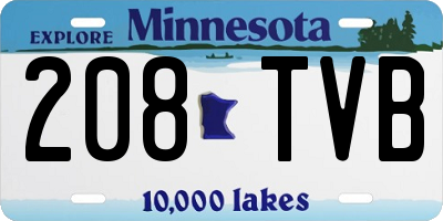 MN license plate 208TVB