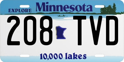 MN license plate 208TVD