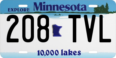 MN license plate 208TVL