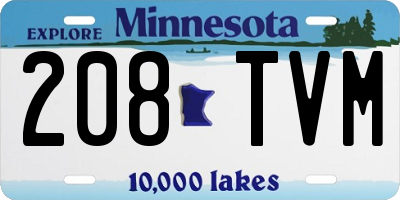 MN license plate 208TVM