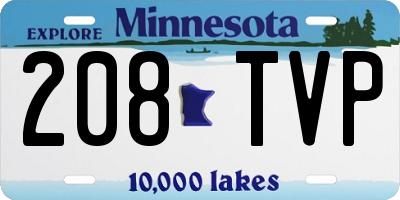 MN license plate 208TVP