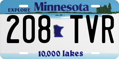 MN license plate 208TVR