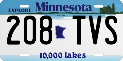MN license plate 208TVS