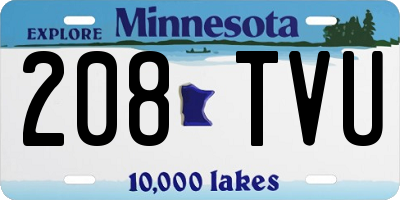 MN license plate 208TVU