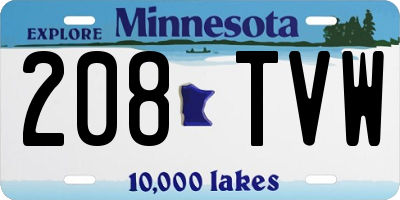 MN license plate 208TVW