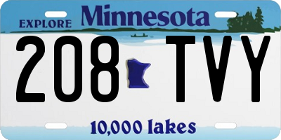 MN license plate 208TVY